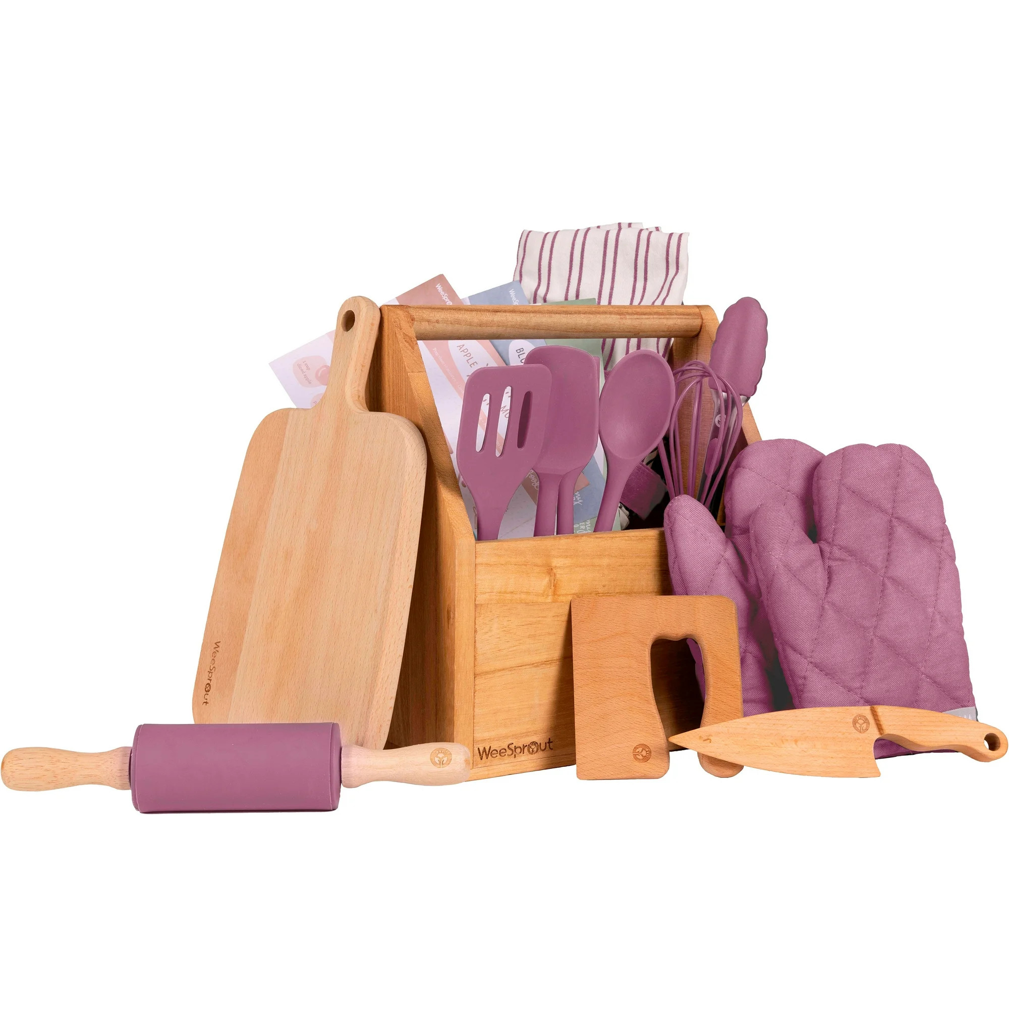 WeeSprout Little Chef Kids Cooking & Baking Set, 14 Piece Cooking Set, Choice of Colors | Walmart (US)