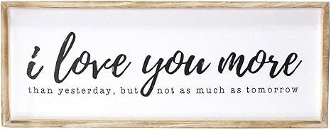 Stratton Home Décor Stratton Home Decor I Love You More Oversized Wall Art, 12.00" W X 1.00" D X... | Amazon (US)