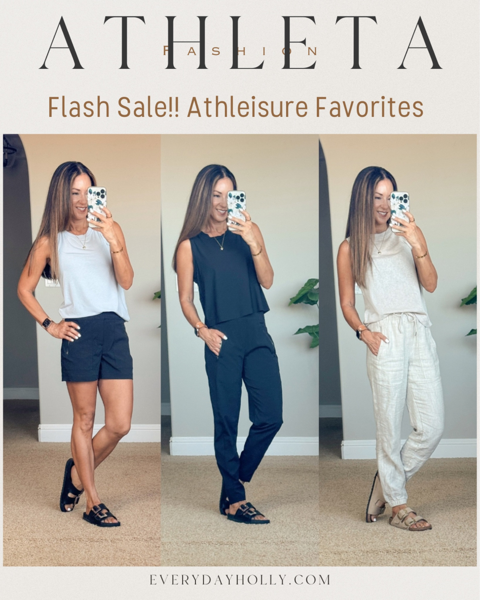 💥Flash Sale! PLUS save an additional 20% on orders of $150 or more code HELLOATH20
Athleta is having a flash sale and my favorite Trekkie is line is included!  
I’m 5’1”, 108lbs. 
The Trekkie North Mid Rise Shorts size 0 in black. 
Tanks all XS in in snowfall blue, black, abalone. Linen joggers XXS petite in undyed & black. 
At leisure, hiking, walking, workout, casual summer outfits, petite outfits, over 40 petite style, over 50 fashion, Everyday Holly #LTKSummerSales 

@Athleta #ad #Athleta #PowerOfShe

#LTKFitness #LTKSaleAlert