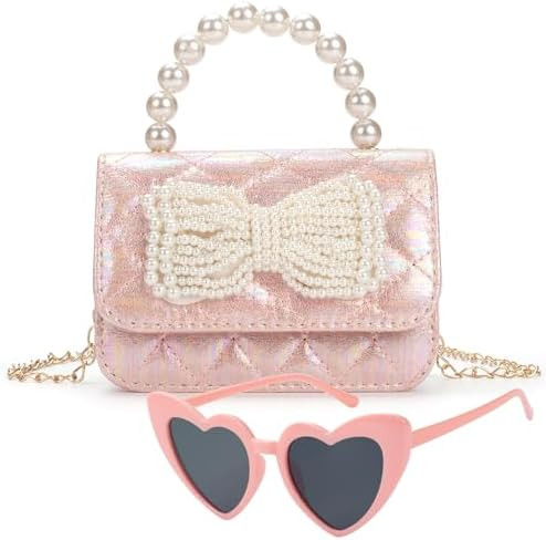 Toddler Crossbody Bag - Bow Purse for Little Girls, Birthday Gift | Amazon (US)