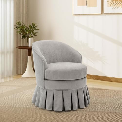 OUTGOODS Upholstered Dining Chair,Mid Century Modern Armchair,Vanity Stool,Comfy Single Sofa for Bedroom,Living Room,Dining Room,Gray | Amazon (US)