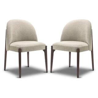 Pietta Luna Grey Fabric Dining Chair Set of 2 | The Home Depot