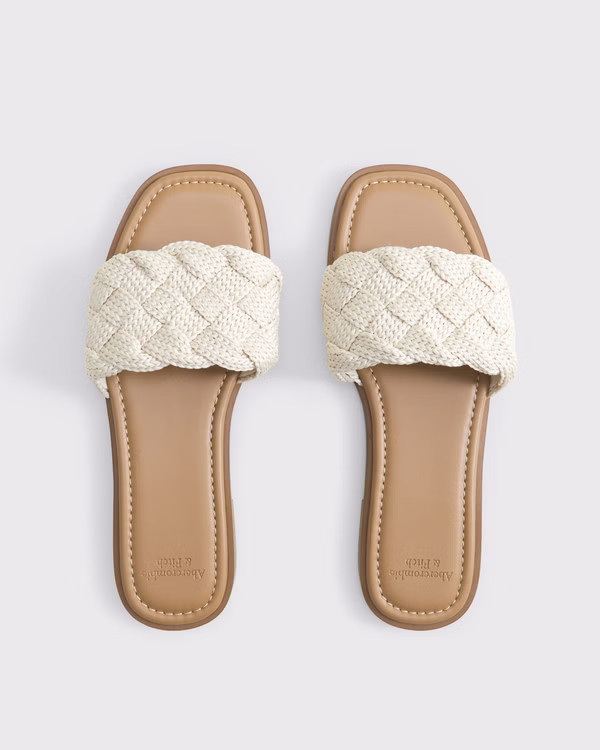 Women's Crochet-Style Slide Sandals | Women's Shoes | Abercrombie.com | Abercrombie & Fitch (US)