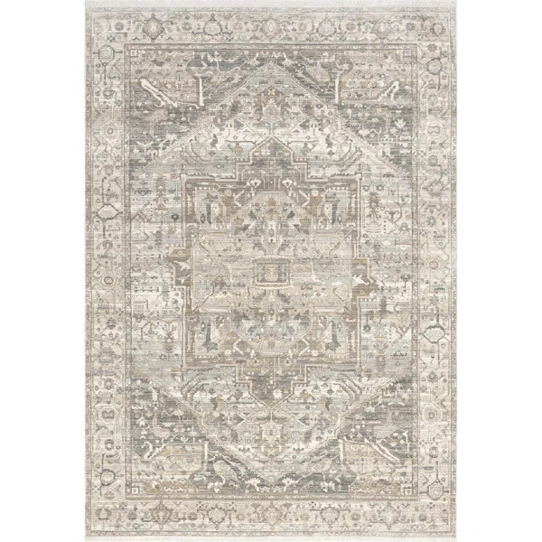 Wideman Oriental Power Loom Performance Silver Rug | Wayfair North America