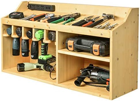Power Tools Storage Organizers and Cabinets, Drill Charging Station, 5 Drill Hanging Slots, Wall ... | Amazon (US)