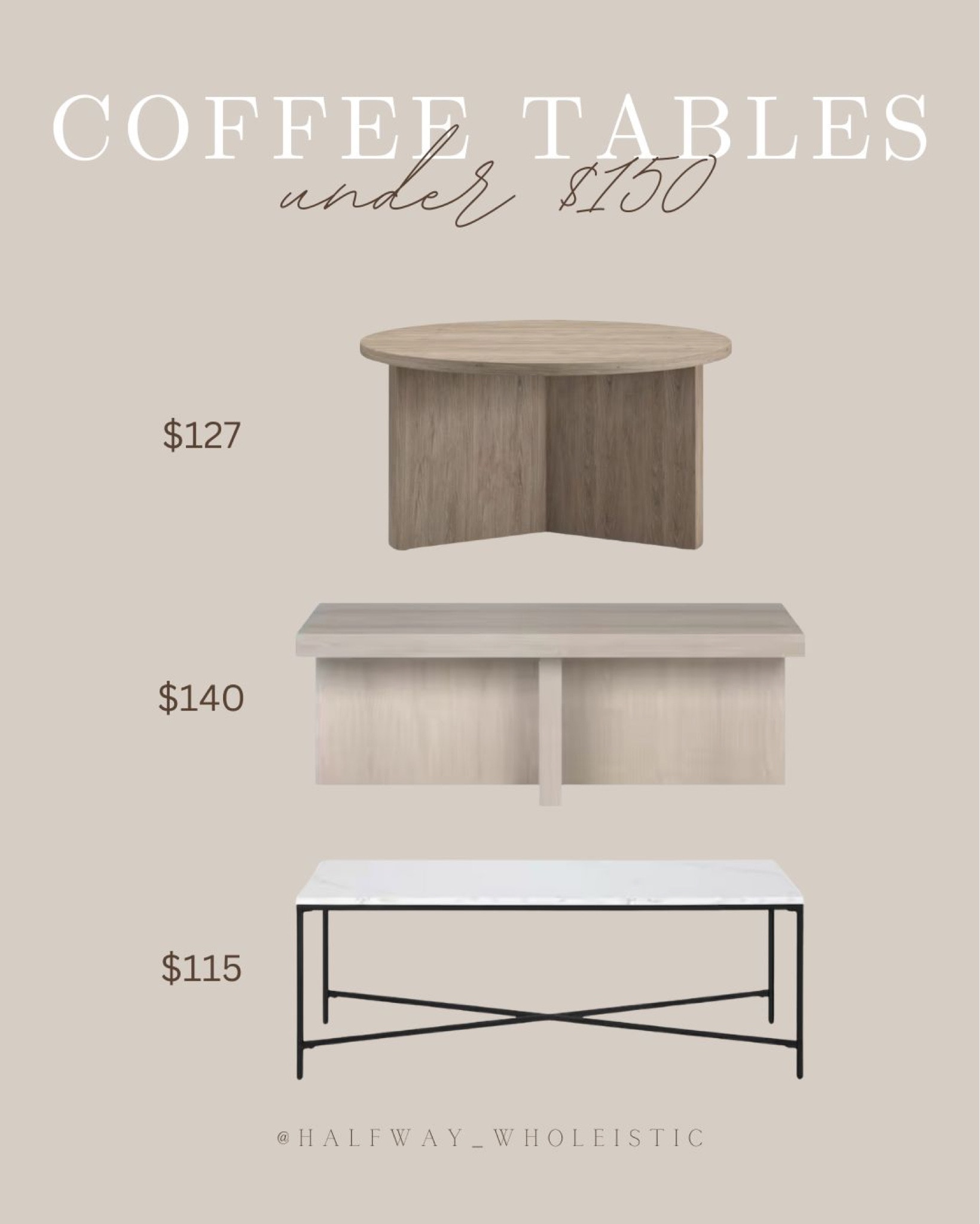 On the hunt for a coffee table? I got you 👀Here are three stunning coffee tables under $150 from The Home Depot that will elevate your living space without breaking the bank!

BONUS: Each one only took under 10 minutes to assemble! 🥳 #thehomedepot #thehomedepotpartner 

#LTKSeasonal #LTKhome #LTKsalealert