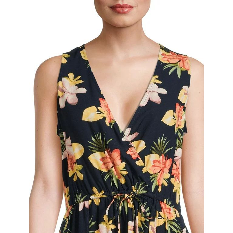 Time and Tru Women's High Low Sleeveless Tiered Knit Dress | Walmart (US)