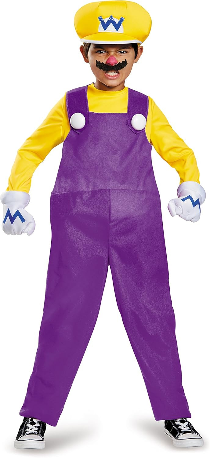 Wario Deluxe Super Mario Bros. Nintendo Costume, Large/10-12 | Amazon (US)