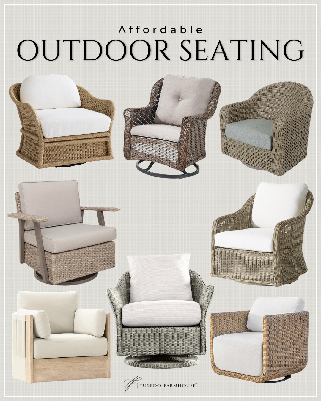 Outdoor seating, when chosen well, brings both comfort and quiet refinement to open-air living. These thoughtfully designed pieces offer an appealing balance of durability and style, with woven textures and soft neutral cushions that feel both inviting and composed. Each silhouette lends itself to relaxed conversation while maintaining a tailored presence, allowing your patio or garden to feel cohesive without appearing overly styled. The result is an approachable yet polished setting—one that encourages lingering, whether for morning coffee or an evening spent outdoors. 

 #LTKSeasonal #LTKHome #LTKSaleAlert