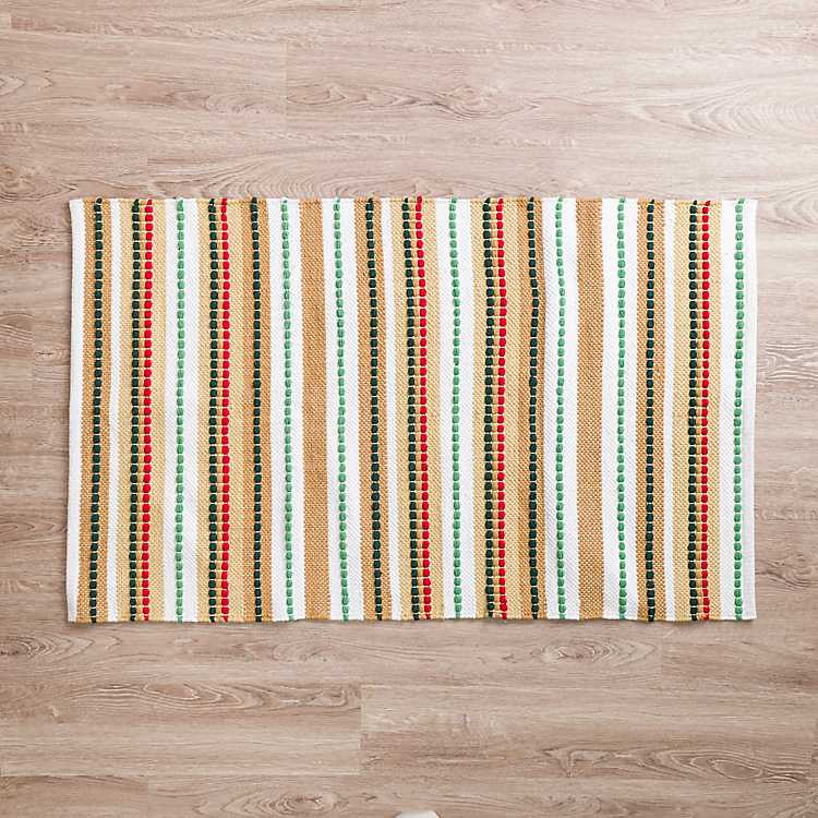 Multicolor Stripe Christmas Scatter Rug | Kirkland's Home