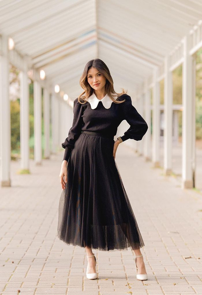 My Secret Garden Tulle Maxi Skirt in Black | Chicwish