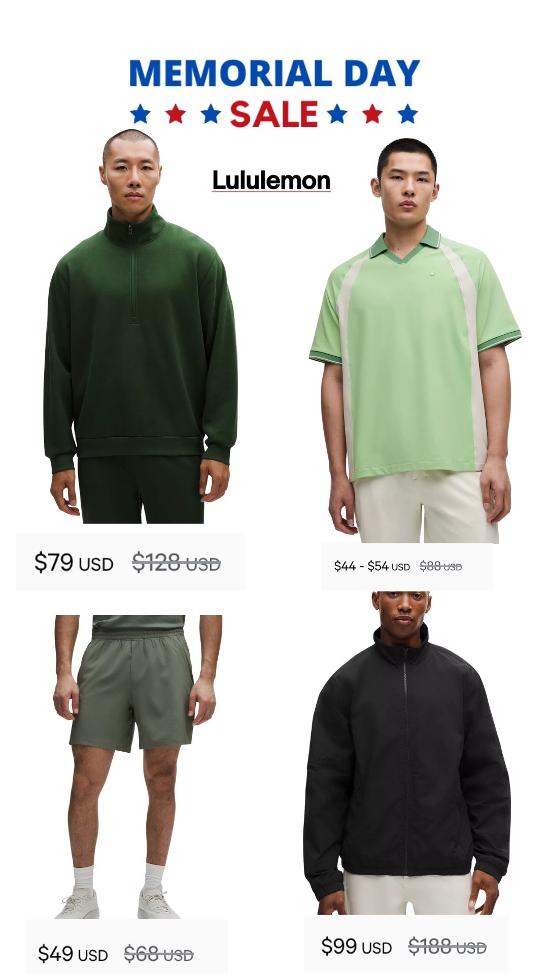 Lululemon Memorial Day finds 👌 Performance pieces that still look clean enough to wear casually. The shorts, polos, and lightweight jackets on sale right now are perfect for summer travel, gym, and everyday fits.

#LTKMens #Lululemon #MensStyle #Athleisure #MemorialDaySale #MensFashion #GymStyle #SummerFits #Menswear #CasualStyle #TravelStyle #WorkoutFits #LTKSaleAlert #MinimalStyle #EverydayStyle

#LTKdayinmylife #LTKgrwm #LTKootd