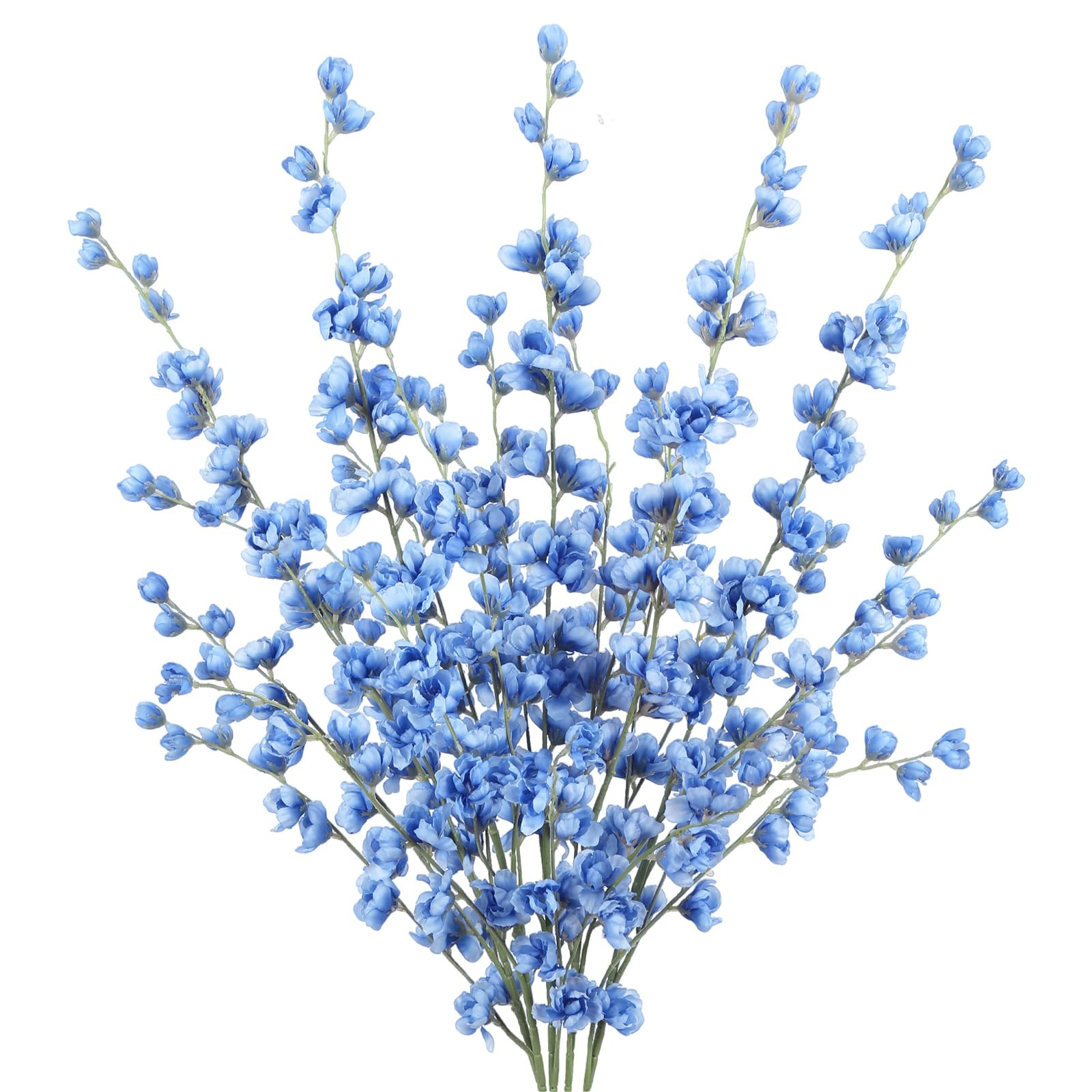 IPOPU Blue Delphinium Artificial Flowers,5PCS Silk Larkspur Flowers Bulk 45.6in Long Stem Faux Fl... | Amazon (US)