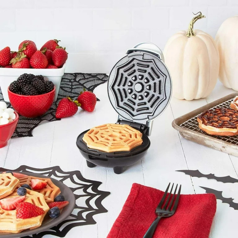 Dash Nonstick Mini 4" Waffle Maker Set (Pumpkin, Skull, Spider Web) | Walmart (US)