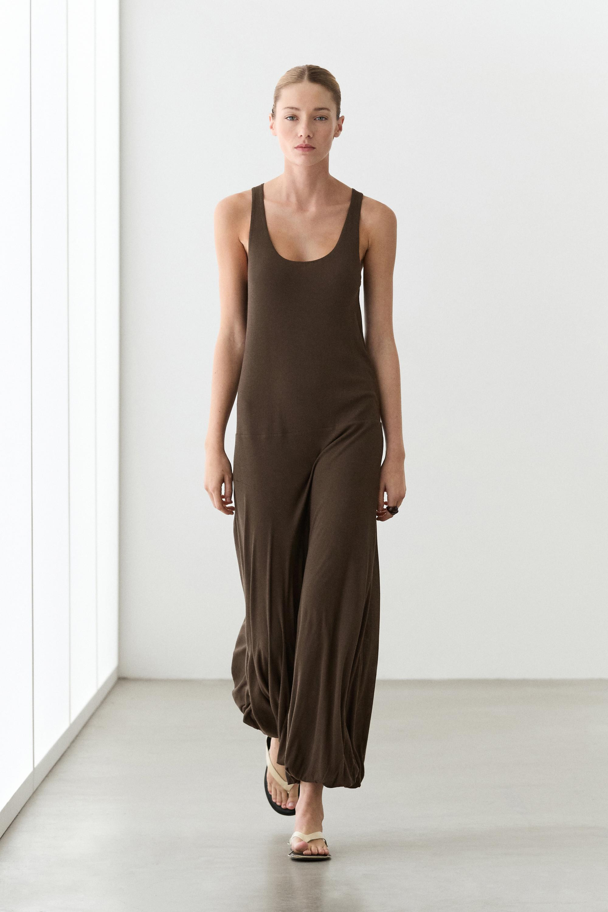 Midi dress with puffed detail | Massimo Dutti US