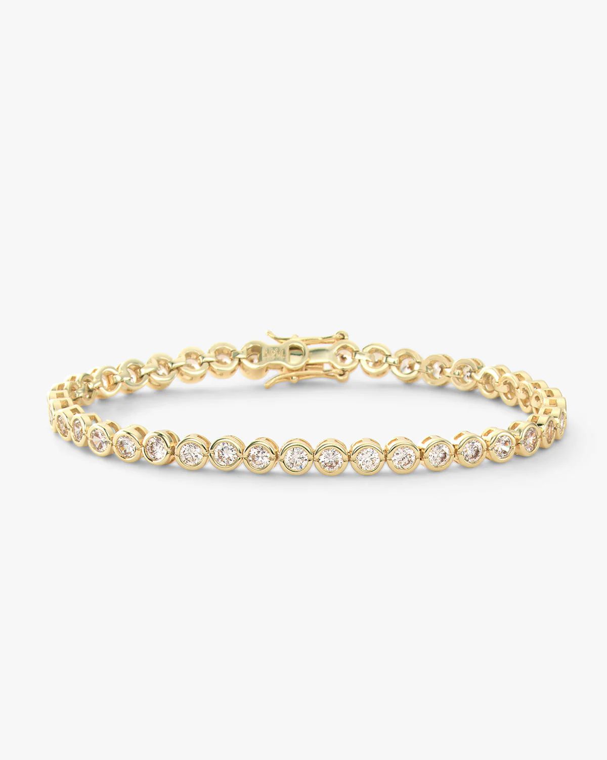 Baroness Tennis Bracelet - Gold|White Diamondettes | Melinda Maria