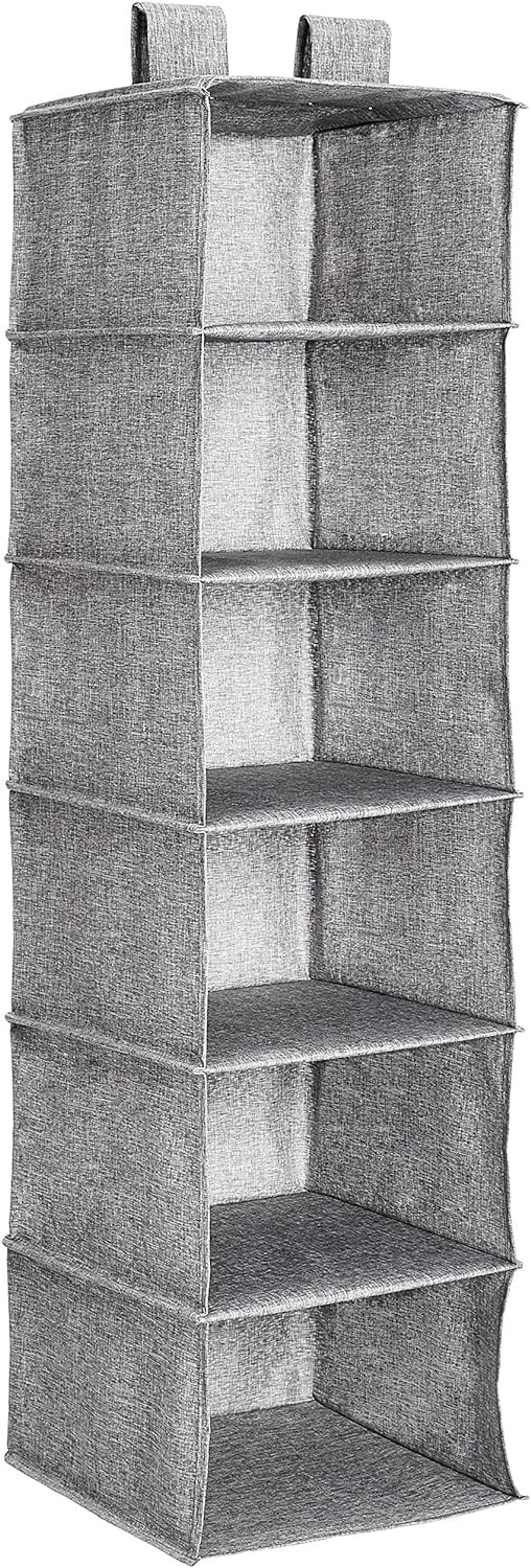 Amazon Basics Hanging Closet Shelf 6 Tier, Heather Grey, 2"D x 12"W x 12"H | Amazon (US)