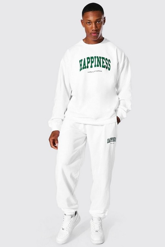 Oversized Happiness Sweater Tracksuit | boohooMAN (DE, IE & UK)