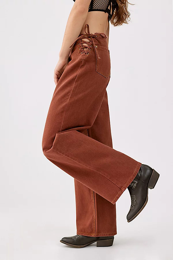 Milk It Earth Cutoff-Waist Lace-Up Jean | Urban Outfitters (US and RoW)