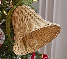 Oversized Rattan Bell Ornament (7") | Pottery Barn Kids