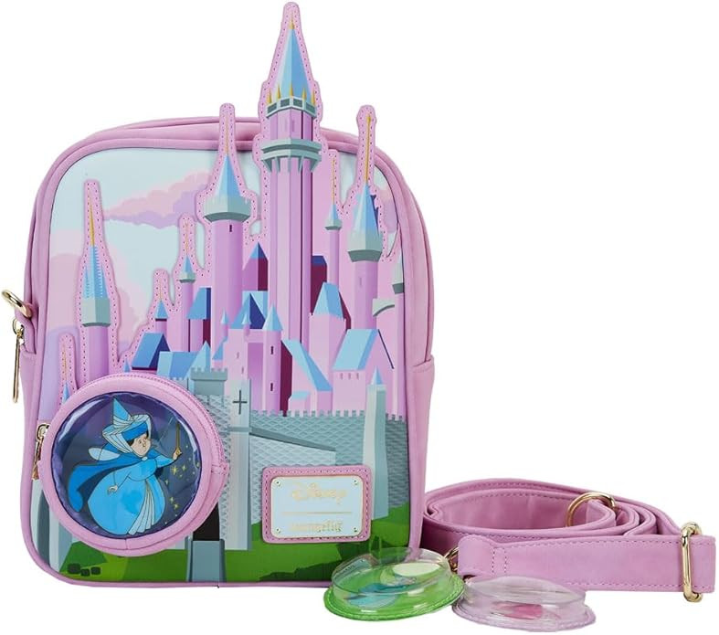 Loungefly Sleeping Beauty Castle Three Good Fairies Stained Glass Crossbody Bag | Amazon (US)