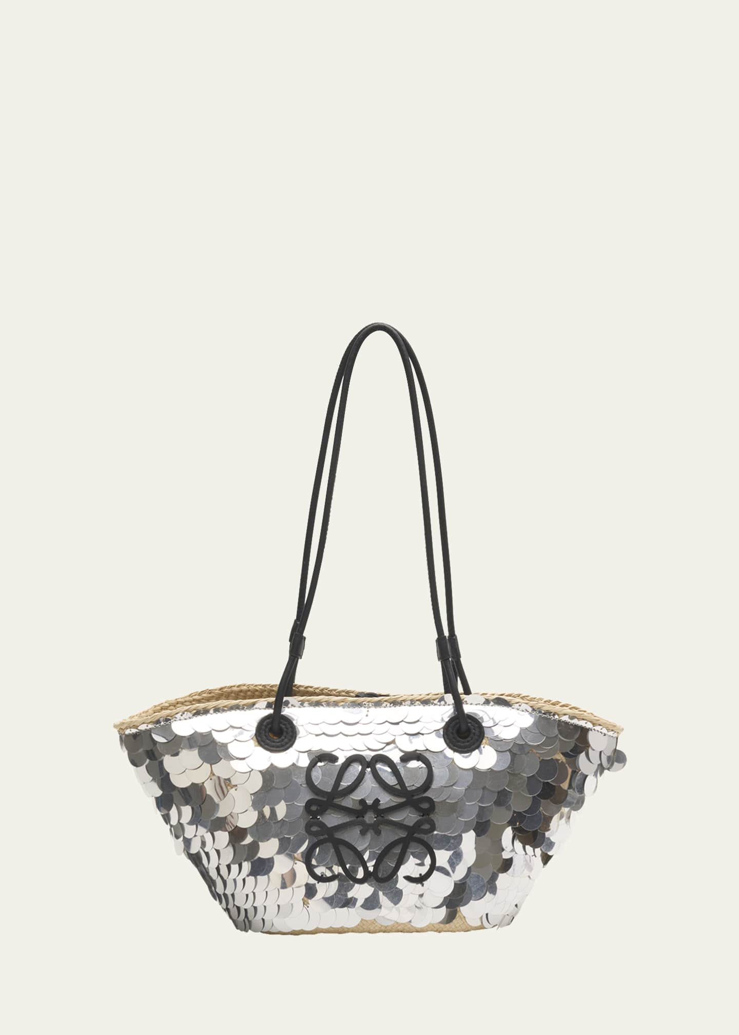 Loewe x Paula’s Ibiza Anagram Small Sequins Basket Shoulder Bag | Bergdorf Goodman