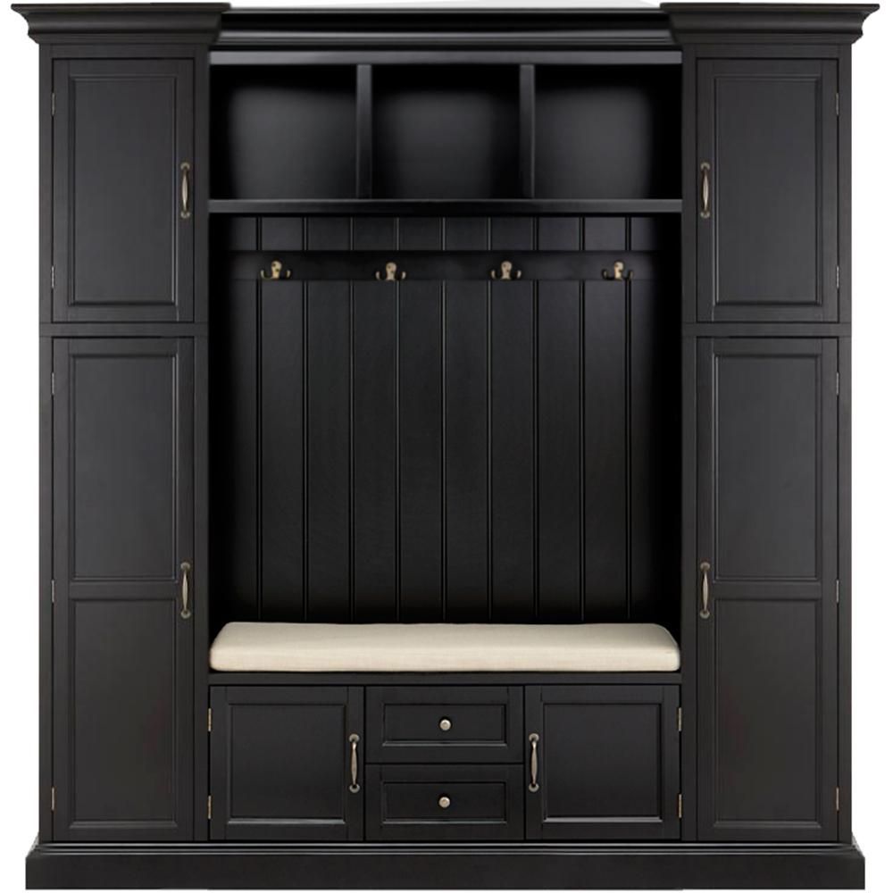 Home Decorators Collection Royce Black 79.25 in. Hall Tree-7474200200 - The Home Depot | The Home Depot