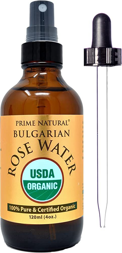 Rose Water Spray 4oz/120ml - USDA Certified Organic - Facial Toner, Hydrating Mist for Face & Hai... | Amazon (US)