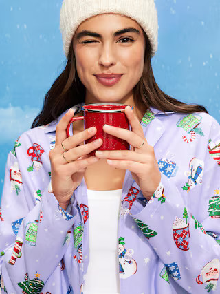Printed Flannel Pajama Pant Set for Women | Old Navy (US)