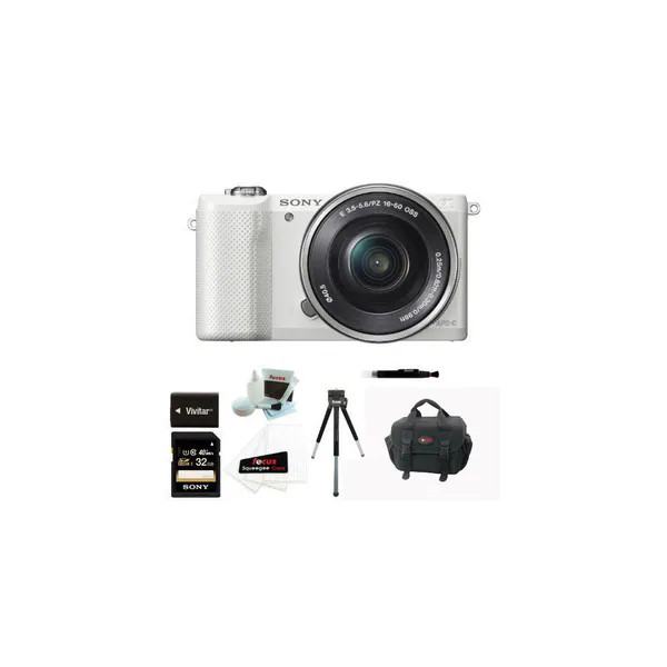 Sony Alpha a5000 20.1MP Mirrorless Digital Camera with 16-50mm Lens (White) | Bed Bath & Beyond