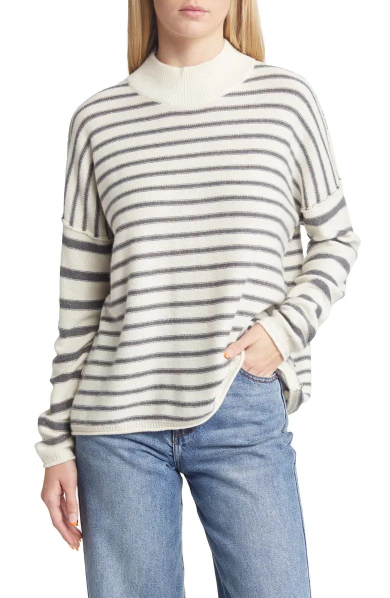 Madewell Stripe Play Mock Neck Pullover Sweater | Nordstrom | Nordstrom