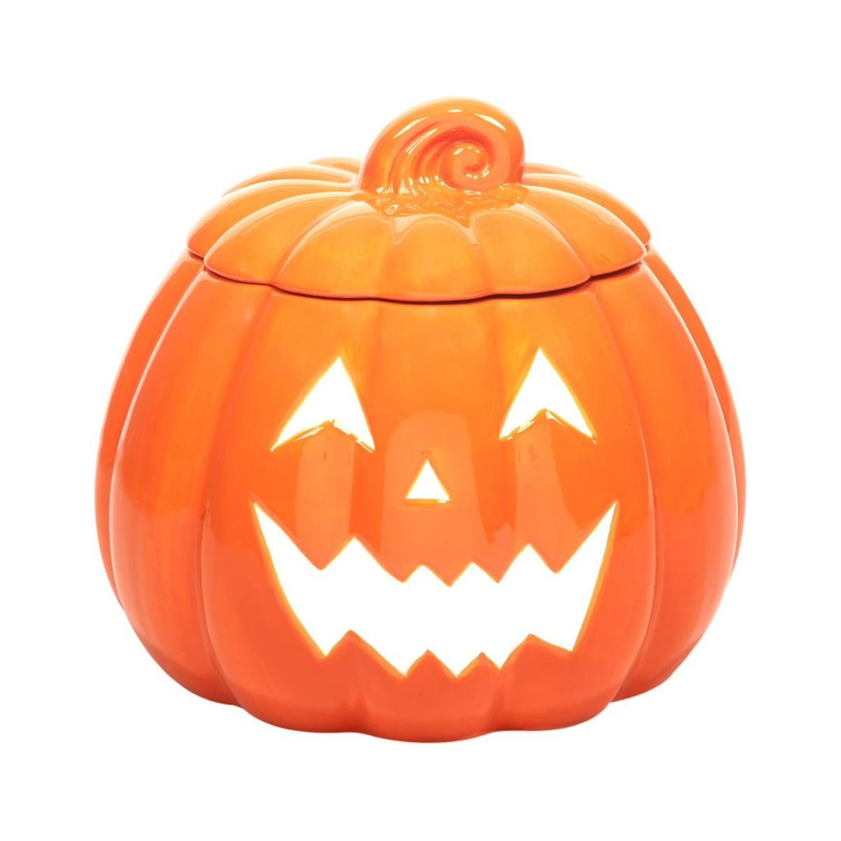 Certified International 9.25" Orange 3D Jack-O-Lantern Halloween Treat Jar | Walmart (US)