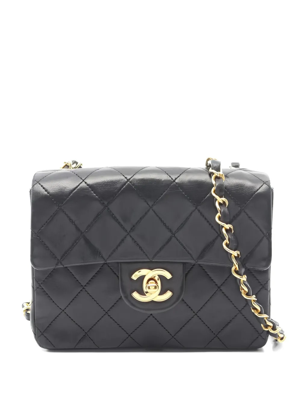 CHANEL Pre-Owned 1986-1988 mini matelasse chain crossbody bag - Black | Farfetch Global