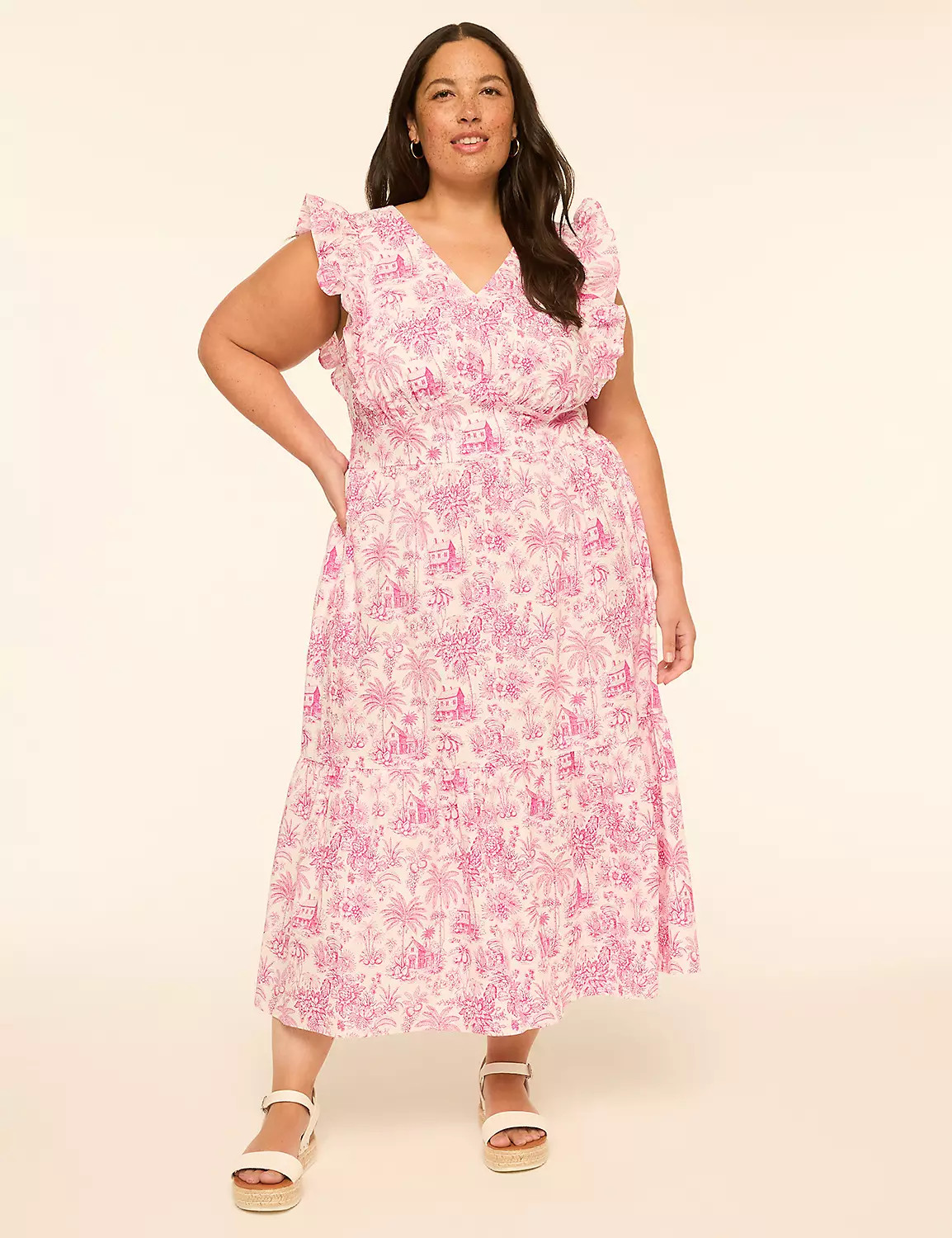 Ruffle-Sleeve Midi Dress | LaneBryant | Lane Bryant (US)