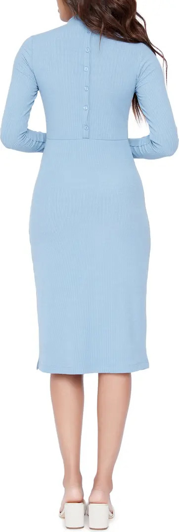 Baby Bye Ribbed Mock Neck Long Sleeve Dress | Nordstrom