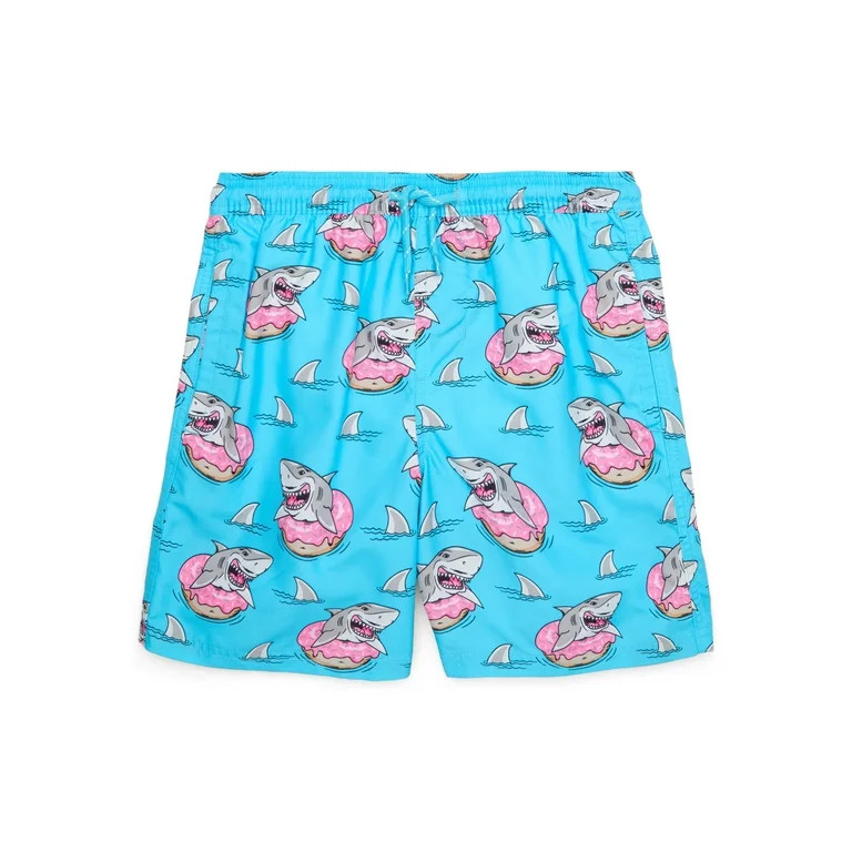 Wonder Nation Boys Quick Dry Rigid Swim Trunks with UPF 50+, Sizes 4-18 & Husky | Walmart (US)
