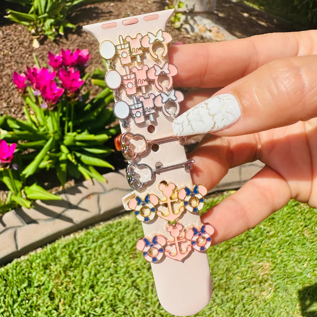 Minnie Headband Stackable Watch Band Bar, Disney Watch Strap Slider Charm, Disney Apple Watch Ban... | Etsy (US)