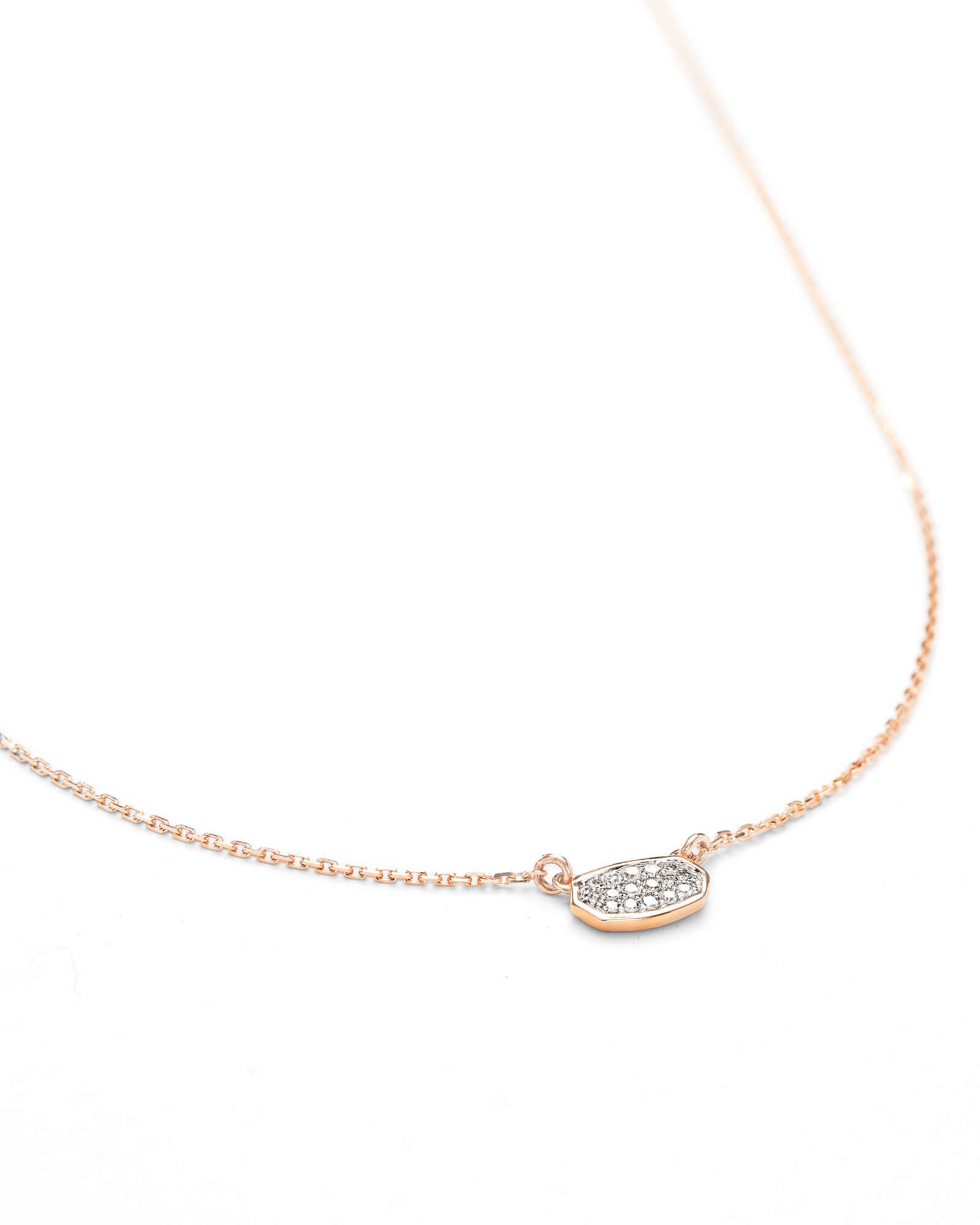 Marisa Pendant Necklace in White Diamond and 14k Rose Gold | Kendra Scott