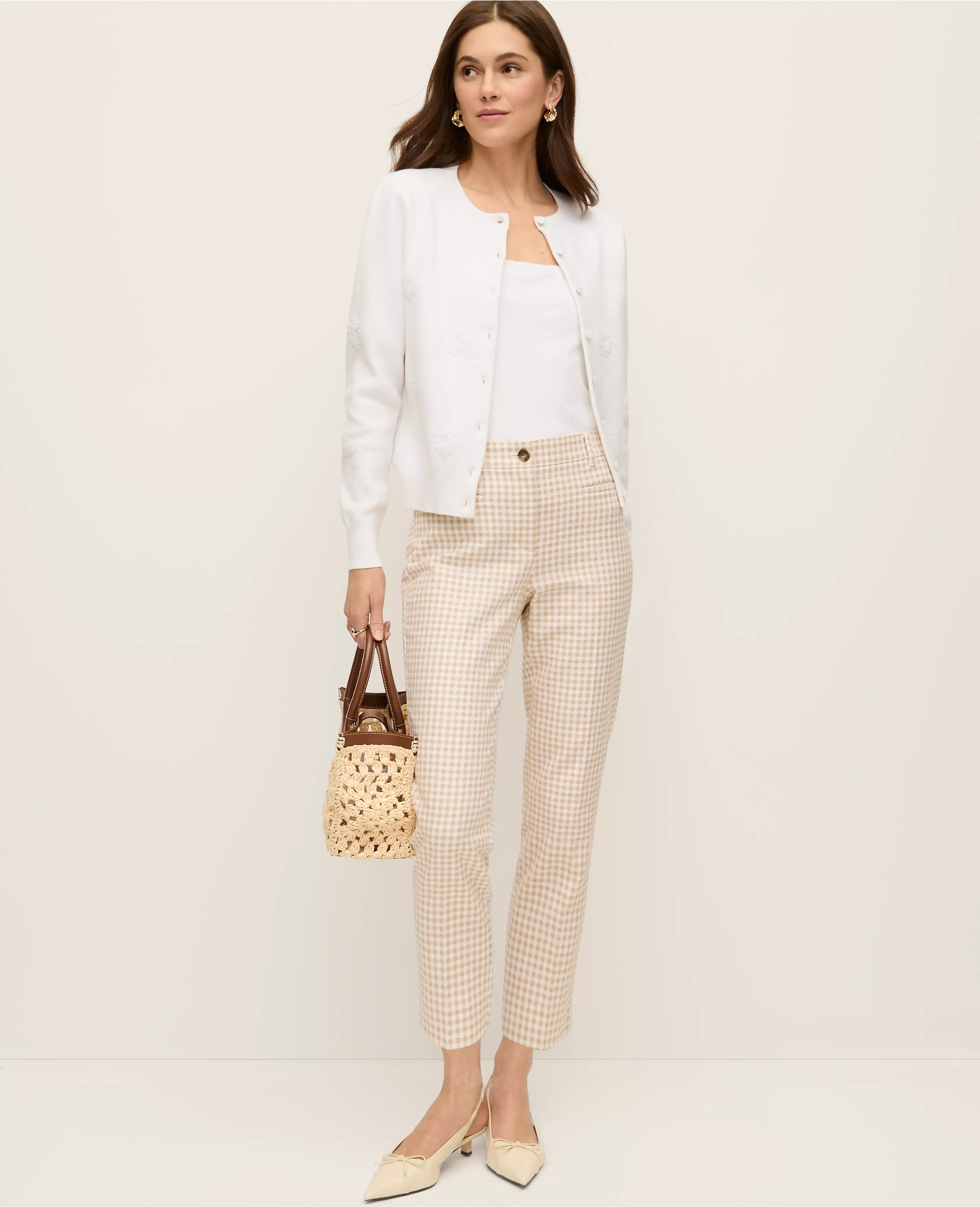 The Cotton Crop Pant in Gingham | Ann Taylor