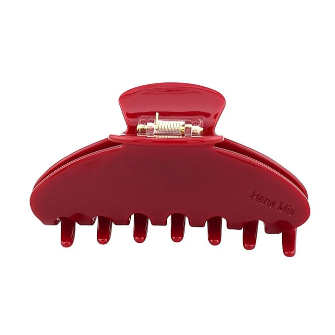 Premium Durable Acetate Hair Claw - 4 Inch Red Claw Clip For Women | Cute Clip For Thick Or Thin ... | Amazon (US)