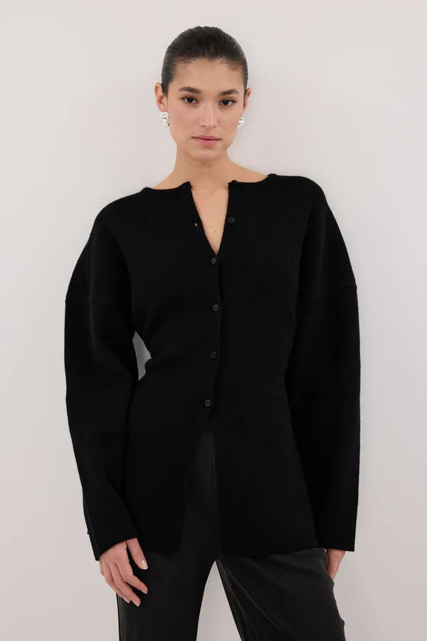 MARTHA BLACK CINCHED KNIT CARDIGAN | DISSH