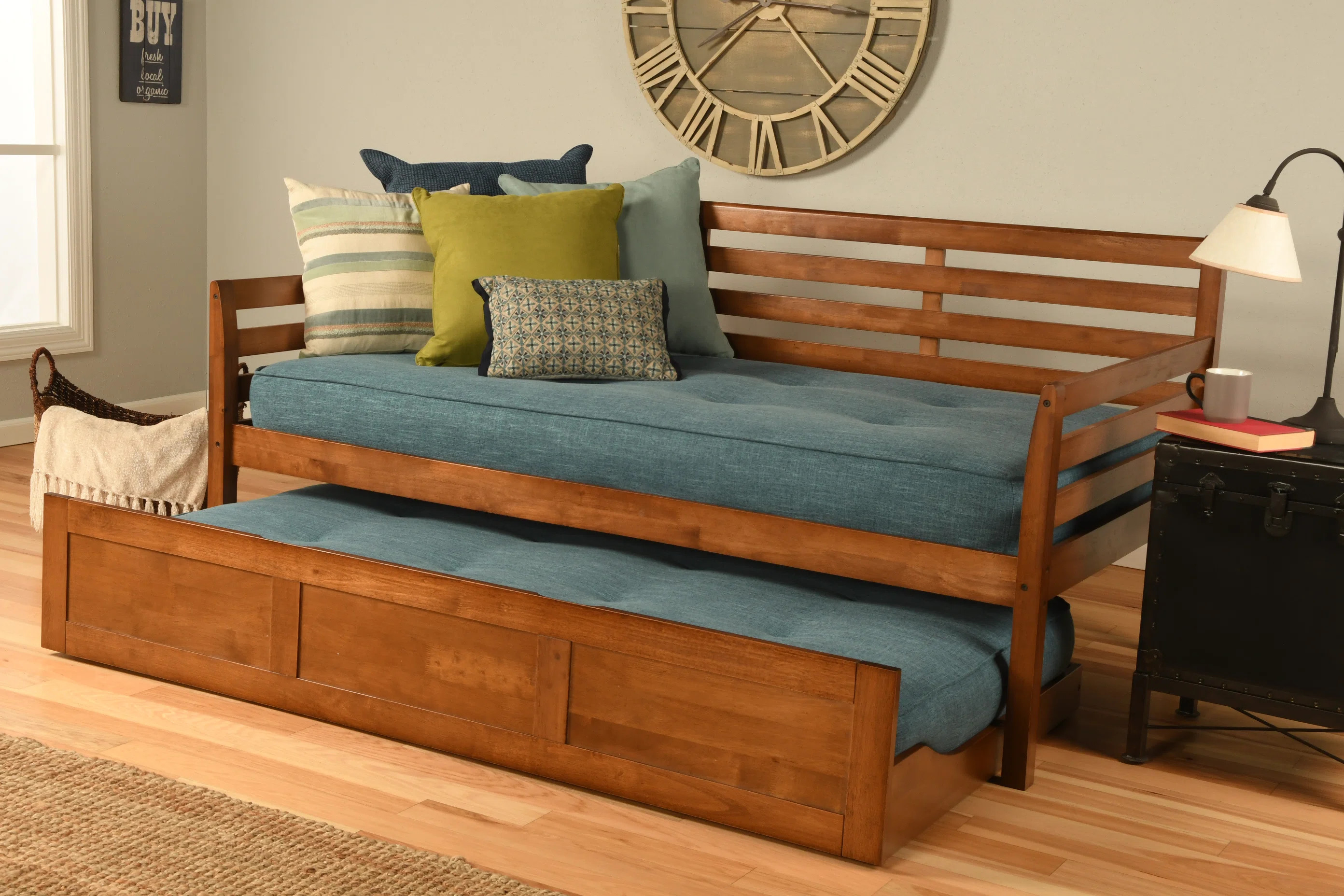 Lark Manor™ Alhamdi Twin Solid Wood Daybed with Trundle and Mattress & Reviews | Wayfair | Wayfair North America