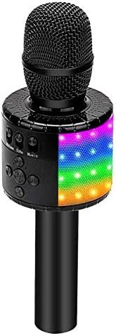 BONAOK Wireless Bluetooth Karaoke Microphone with Controllable LED Lights, 4-in-1 Portable Handhe... | Amazon (US)