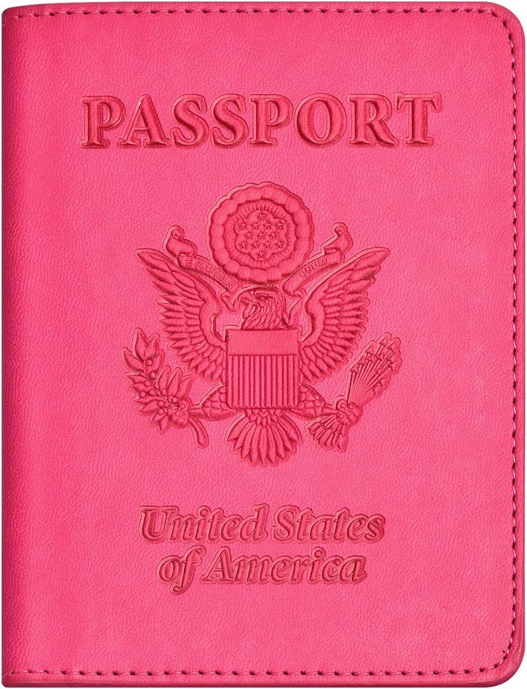 Passport and Vaccine Card Holder Combo, with Slot, Wallet, Cover, Case, for Women Men(AD-Rose Red... | Amazon (US)