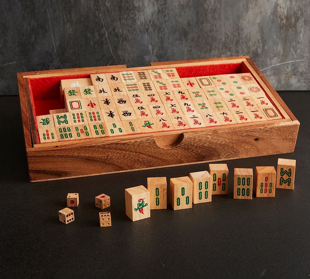 Handcrafted Wooden Mahjong Game | Pottery Barn (US)