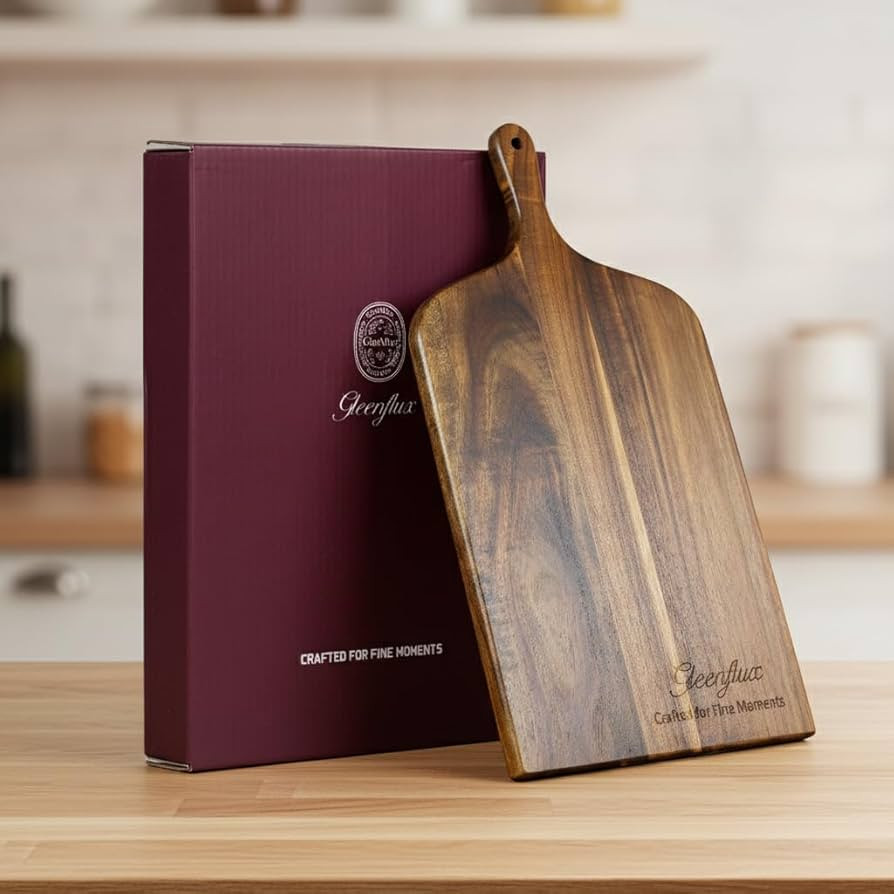 Acacia Wood Charcuterie & Cutting Board with Handle, High-Quality Multi-Purpose Cheese Serving Bo... | Amazon (US)