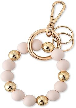 Junyuerly Wristlet Keychain Silicone Beaded Key Ring Bracelet for Women Elastic Bangle Key Chain ... | Amazon (US)