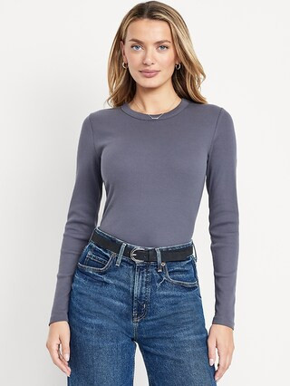 Snug Long-Sleeve Crew-Neck T-Shirt | Old Navy (US)
