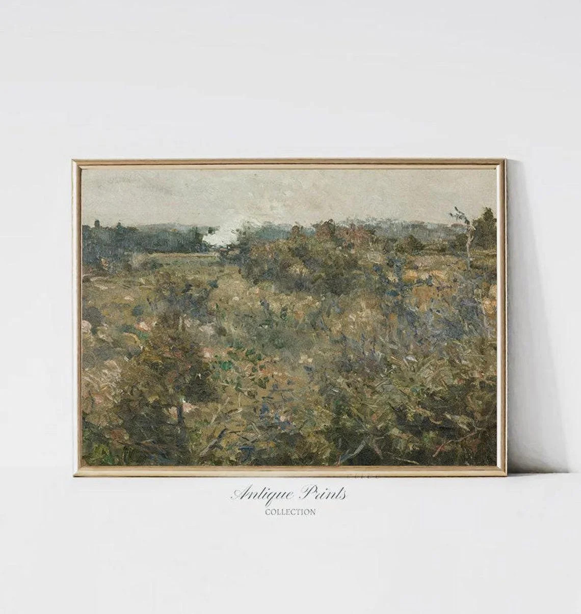 Countryside Neutral, Country Vintage Wall Art, Fields Landscape Antique Print, Home Decor UNFRAME... | Walmart (US)