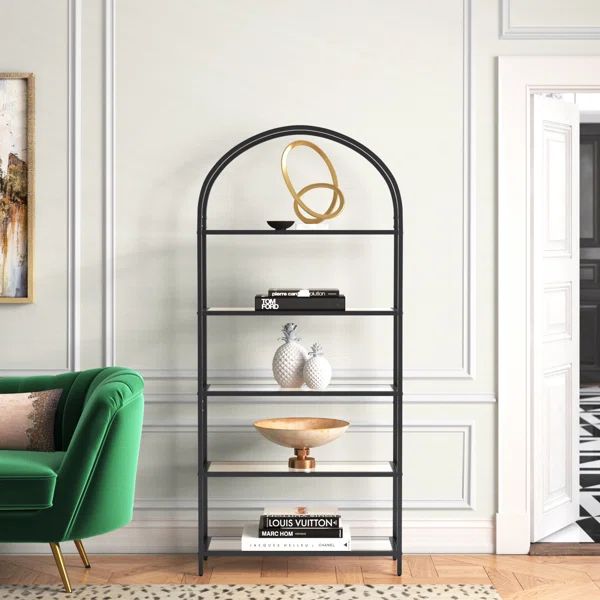 Kendra 72.2'' H x 32.7'' W Steel Etagere Bookcase | Wayfair North America